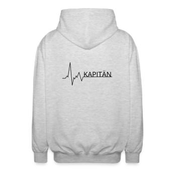 herzschlag kapitän - Unisex Kapuzenjacke - Hellgrau meliert - Hinten - AI Model Male 185 light (185cm)