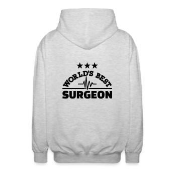 Surgeon - Unisex Hooded Jacket - light heather grey - Back - AI Model Male 185 light (185cm)
