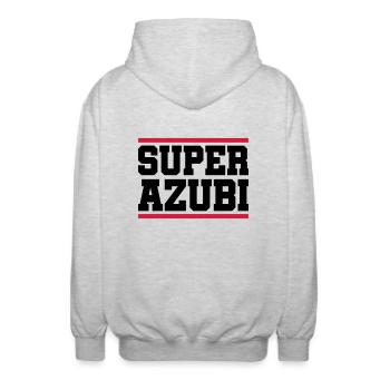 super azubi - Unisex Kapuzenjacke - Hellgrau meliert - Hinten - AI Model Male 185 light (185cm)