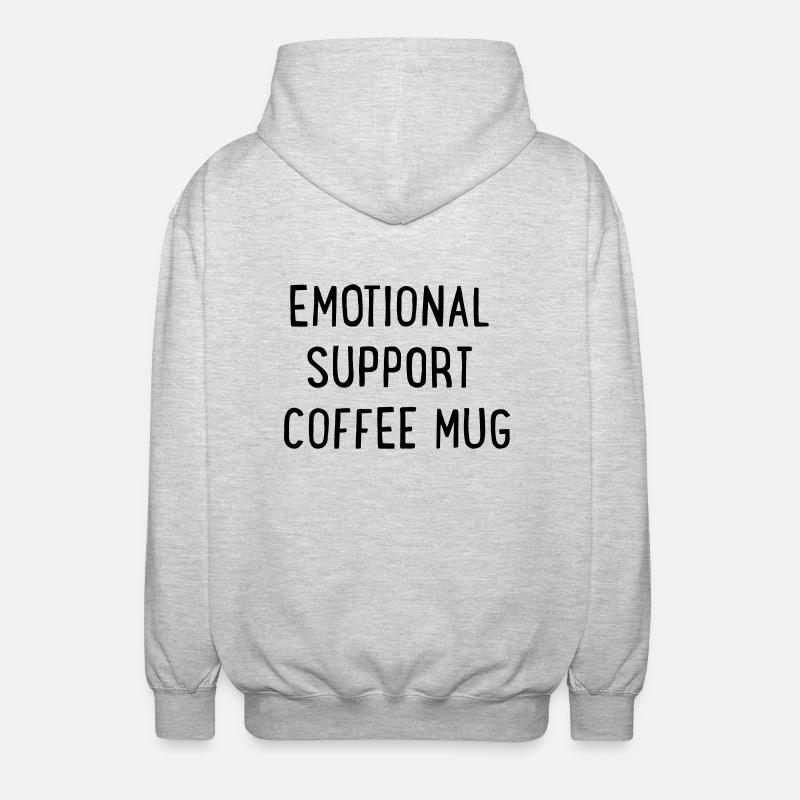 Emotional Support Coffee Mug - Unisex Hooded Jacket - light heather grey