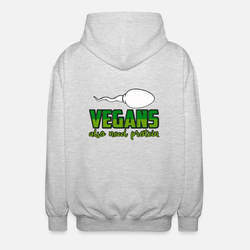 Vegans also need protein - Unisex Kapuzenjacke - Hellgrau meliert