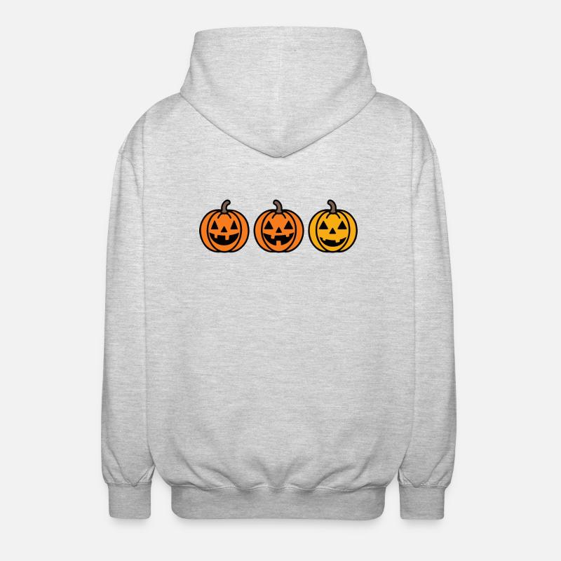 Citrouille Halloween Mignon - Veste à capuche unisexe - gris clair chiné