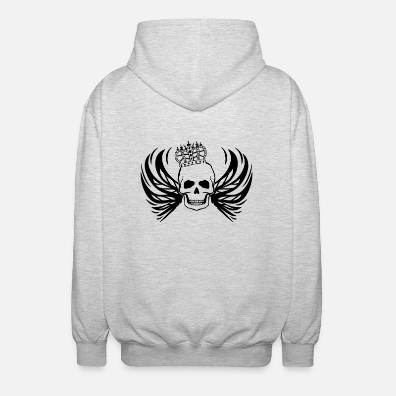 skull king - Unisex Kapuzenjacke - Hellgrau meliert