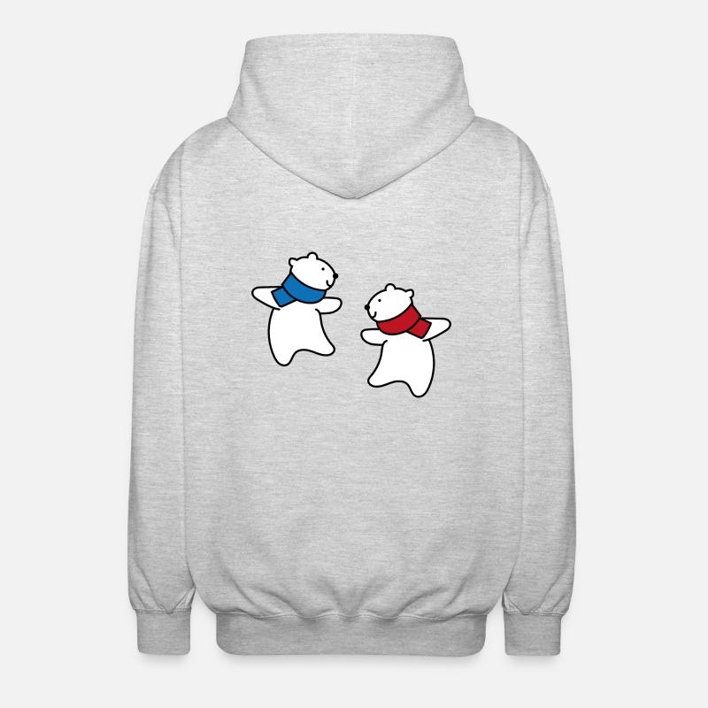 Die Eisbären kommen - Unisex Kapuzenjacke - Hellgrau meliert