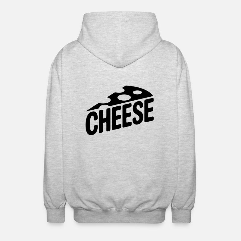 Fromage - Logo de l’aliment cool - Veste à capuche unisexe - gris clair chiné