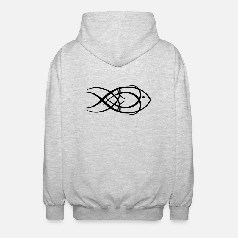 Tribal Fish - Unisex Kapuzenjacke - Hellgrau meliert