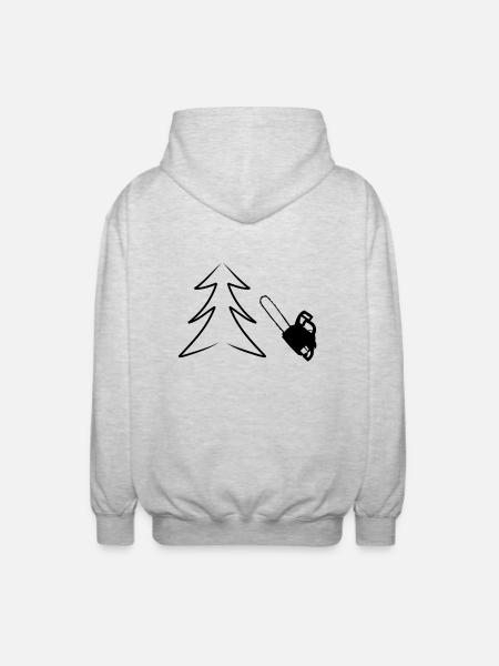 Motorsäge - Unisex Kapuzenjacke - Hellgrau meliert