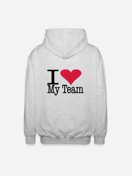 ilovemyteam - Unisex Hooded Jacket - light heather grey