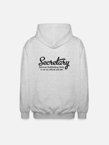 secretary - Unisex Kapuzenjacke - Hellgrau meliert
