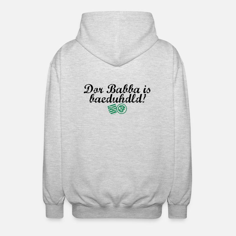 Dor Babba is bäduhdld - Unisex Kapuzenjacke - Hellgrau meliert