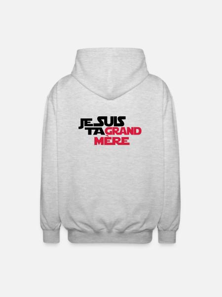 JE SUIS TA grand mère - Veste à capuche unisexe - gris clair chiné