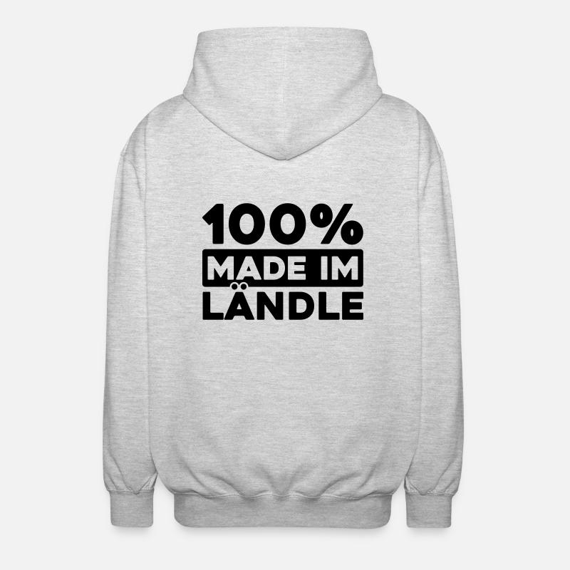 100% made im Ländle - Unisex Kapuzenjacke - Hellgrau meliert
