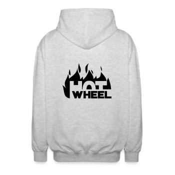 hot_wheel - Unisex Kapuzenjacke - Hellgrau meliert - Hinten - AI Model Male 185 light (185cm)