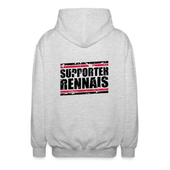 Supporter Rennais vintage - Veste à capuche unisexe - gris clair chiné - Dos - AI Model Male 185 light (185cm)