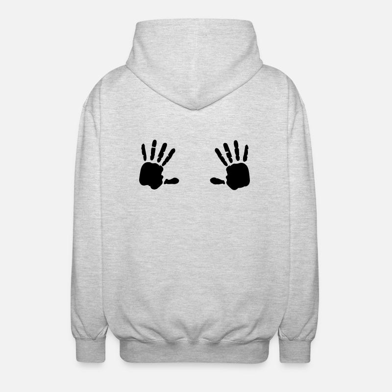 Handabdruck Brüste Breast 1c - Unisex Kapuzenjacke - Hellgrau meliert