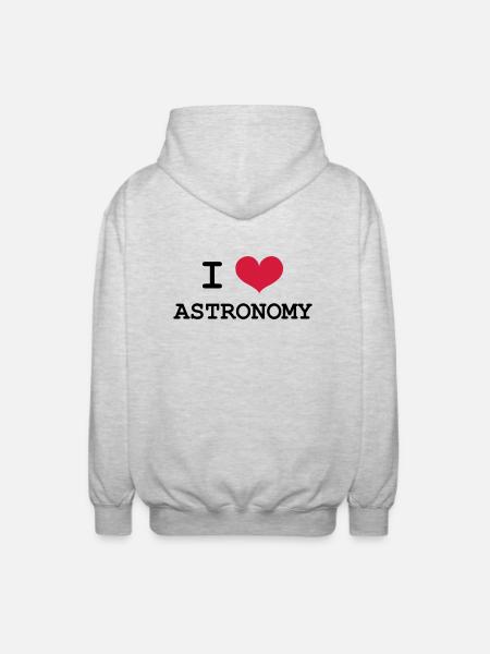 I Love Astronomy - Unisex Hooded Jacket - light heather grey