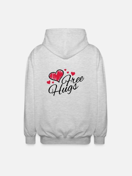 free_hugs_di2 - Unisex Hooded Jacket - light heather grey