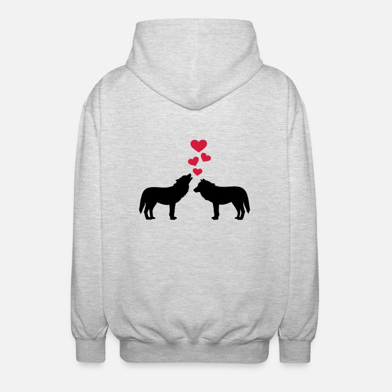 Loup - Veste à capuche unisexe - gris clair chiné