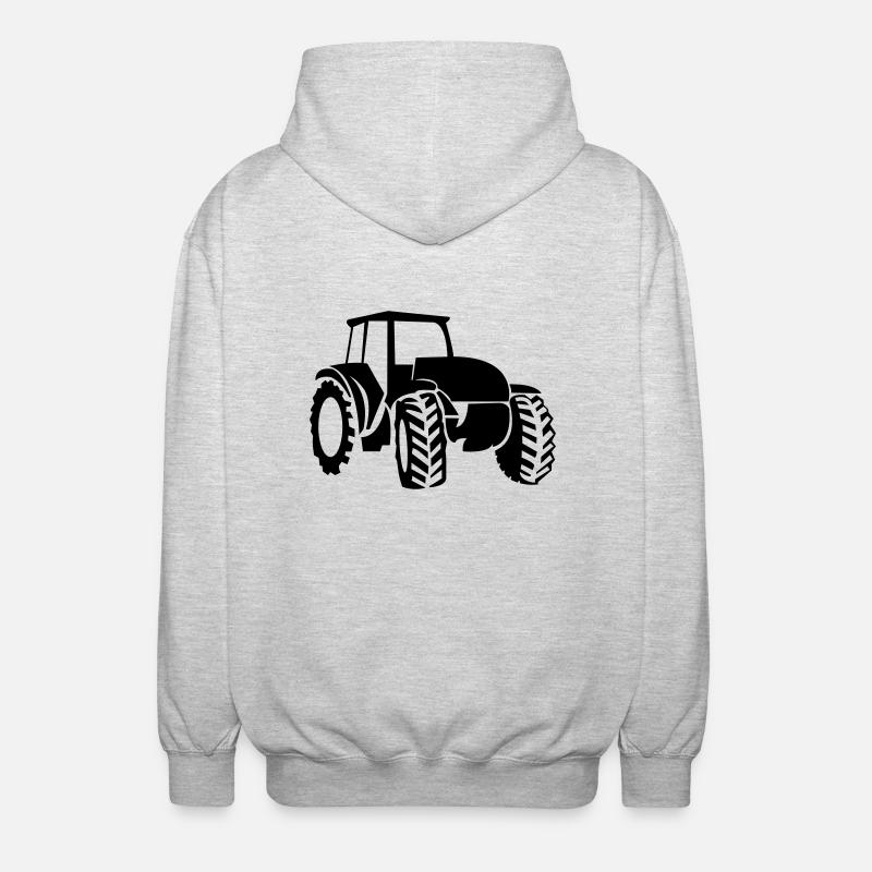 traktor - Unisex Kapuzenjacke - Hellgrau meliert