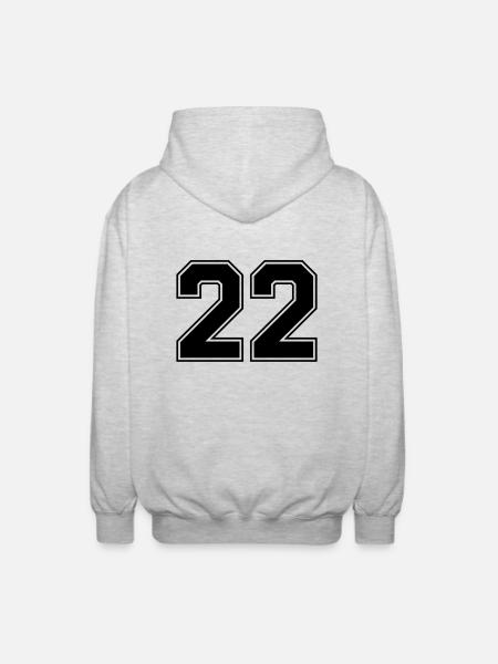 22 - Veste à capuche unisexe - gris clair chiné