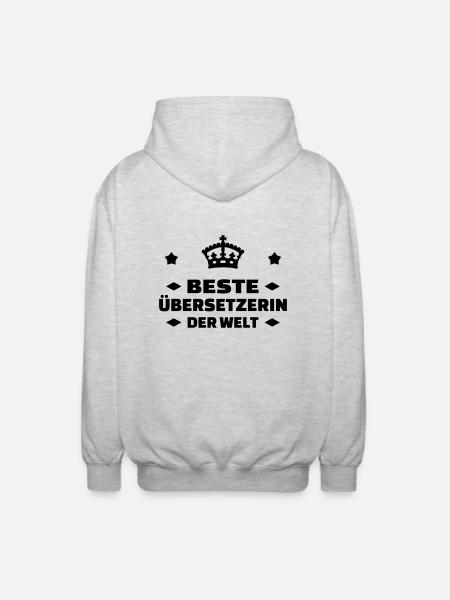 Übersetzer / Übersetzerin / Übersetzung / - Unisex Kapuzenjacke - Hellgrau meliert