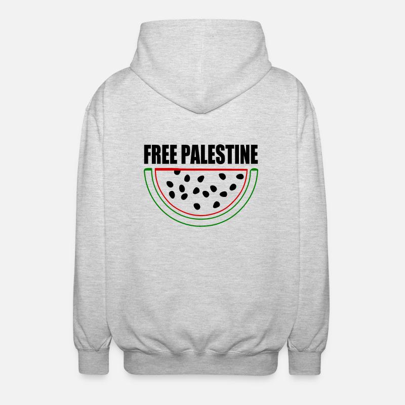 Free palestine Melon pastèque - Veste à capuche unisexe - gris clair chiné