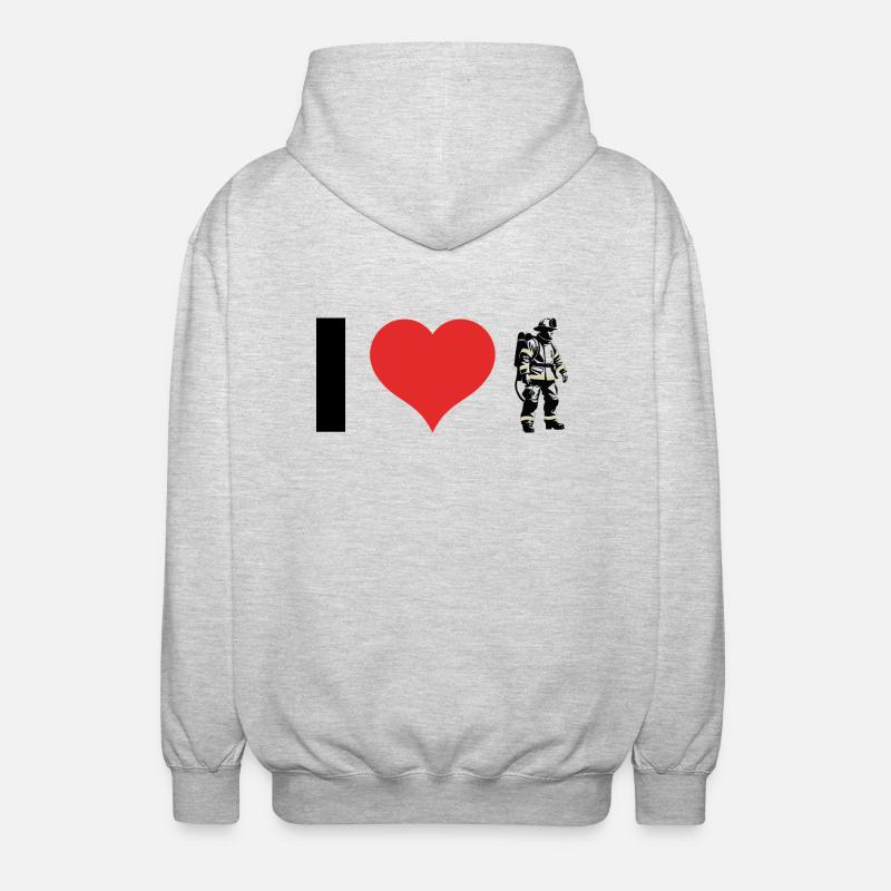 Pompier - Métier Design Sticker - Veste à capuche unisexe - gris clair chiné