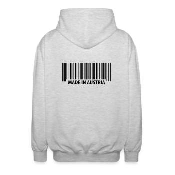 Made in Austria - Veste à capuche unisexe - gris clair chiné - Dos - AI Model Male 185 light (185cm)