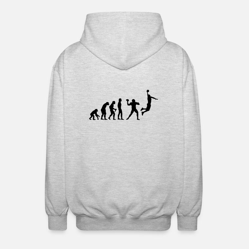 Basketball Evolution - Unisex Hooded Jacket - light heather grey