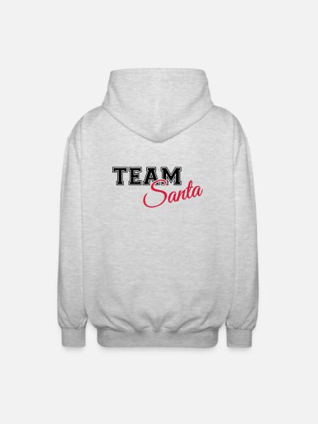 Team Santa - Unisex Kapuzenjacke - Hellgrau meliert