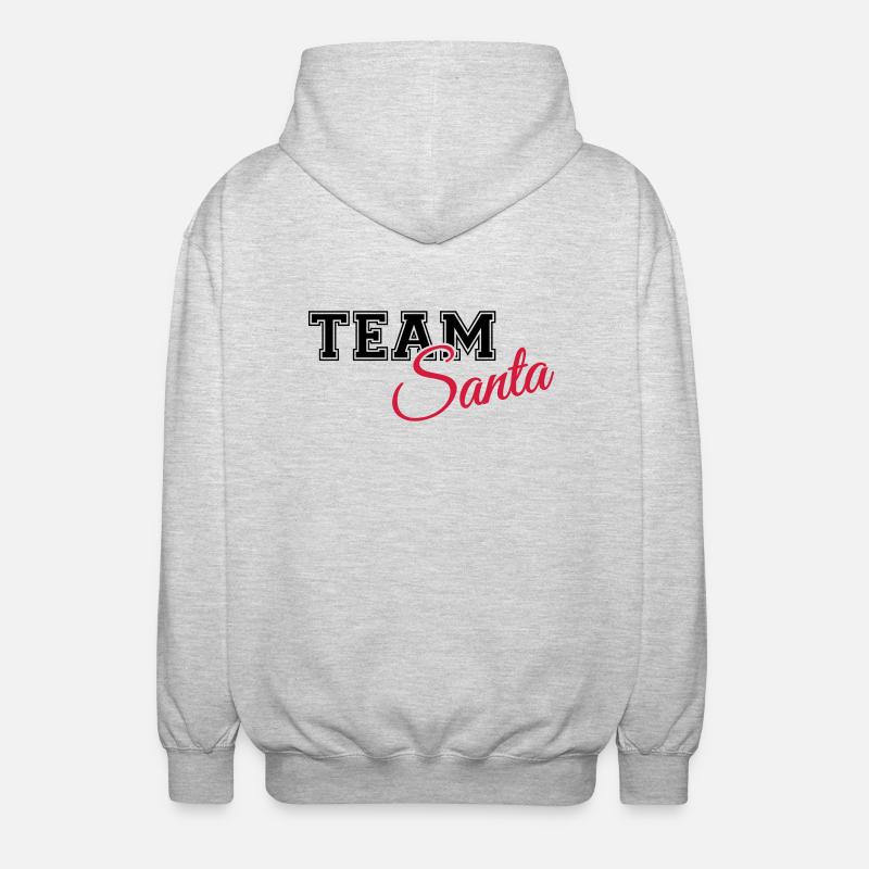 Team Santa - Unisex Kapuzenjacke - Hellgrau meliert