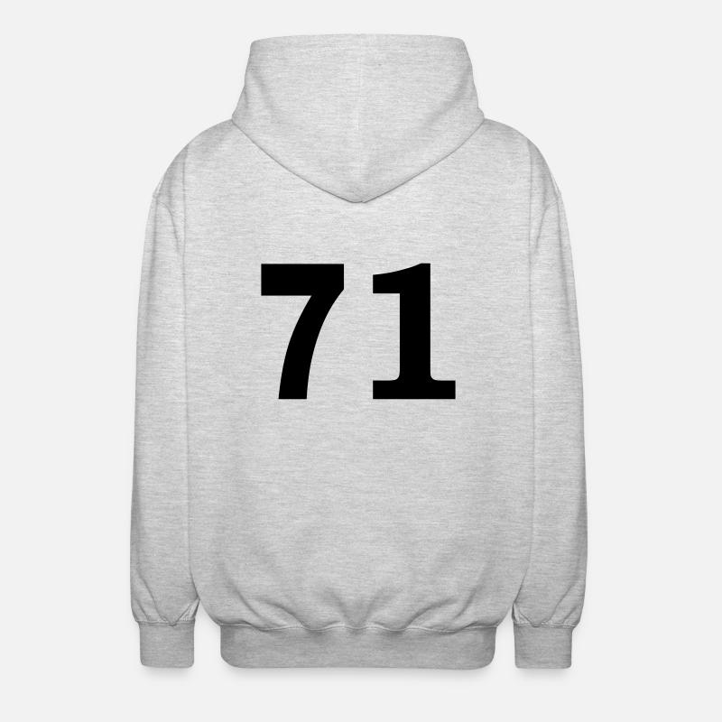 Number - 71 - Seventy One - Unisex Kapuzenjacke - Hellgrau meliert