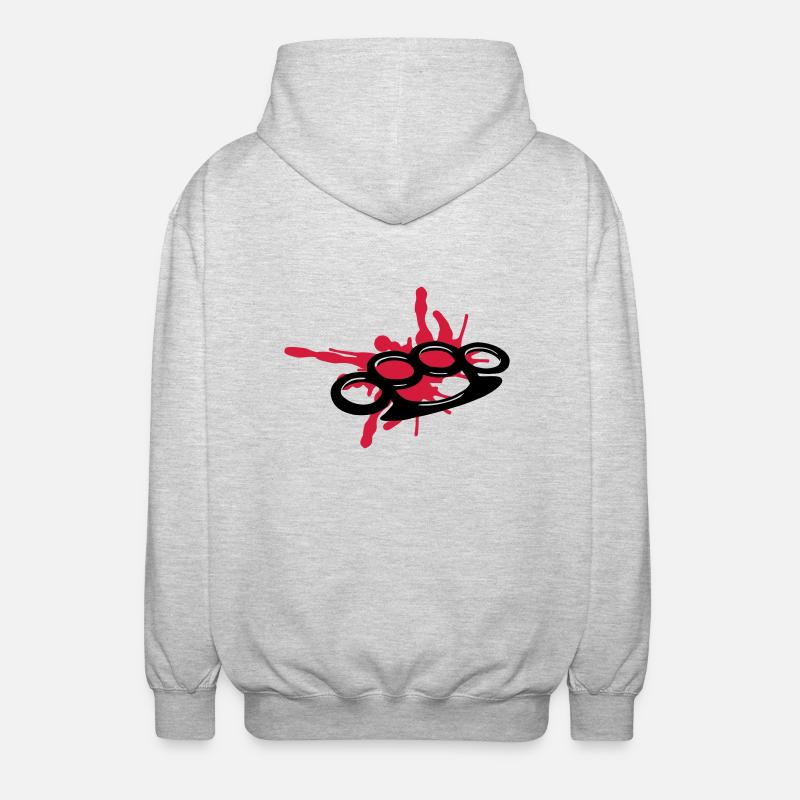 Schlagring Blut - Unisex Kapuzenjacke - Hellgrau meliert