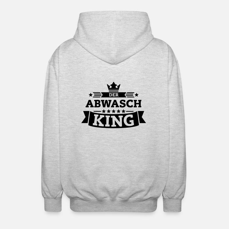 Der Abwasch-King - Unisex Kapuzenjacke - Hellgrau meliert