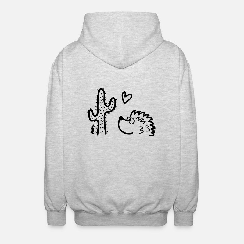 Igel in love - Unisex Kapuzenjacke - Hellgrau meliert