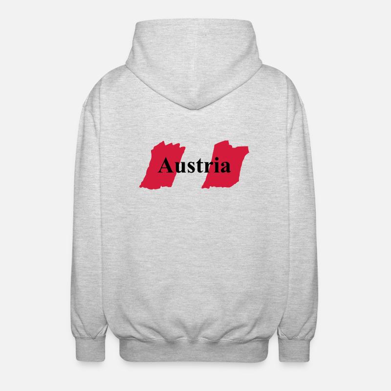 austria_flag - Unisex Kapuzenjacke - Hellgrau meliert