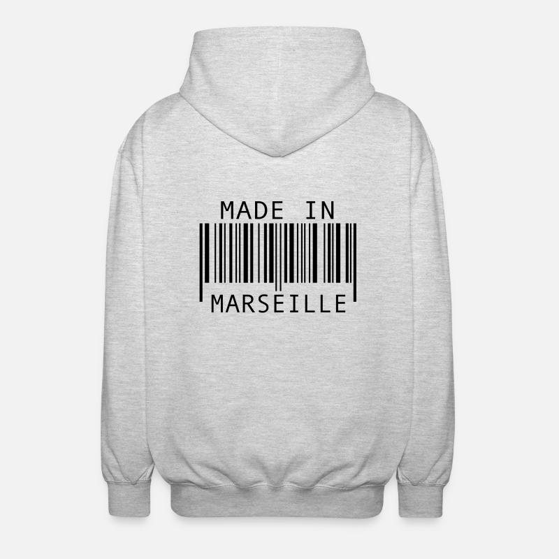 Made in Marseille - Unisex Kapuzenjacke - Hellgrau meliert