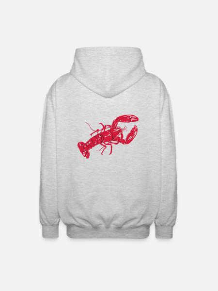 LobsterWhiteTee - Unisex Hooded Jacket - light heather grey