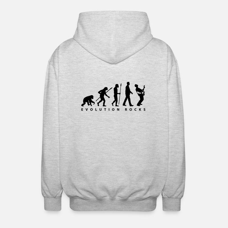 evolution_rocks_032012_g1c - Unisex Hooded Jacket - light heather grey