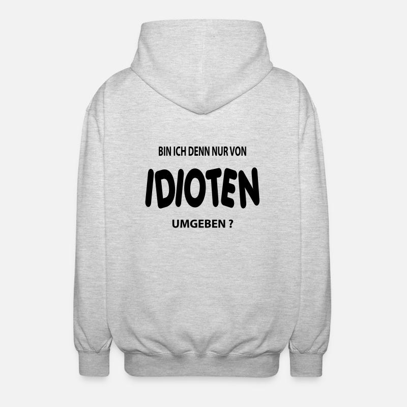 idiot - Unisex Hooded Jacket - light heather grey