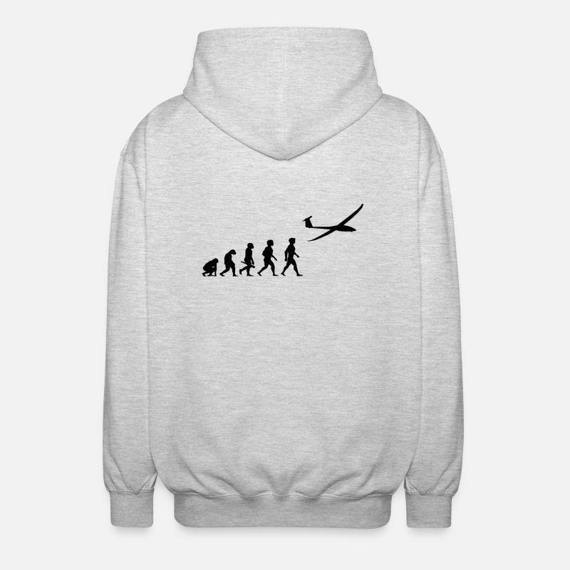 Evolution glider glider plane - Unisex Hooded Jacket - light heather grey