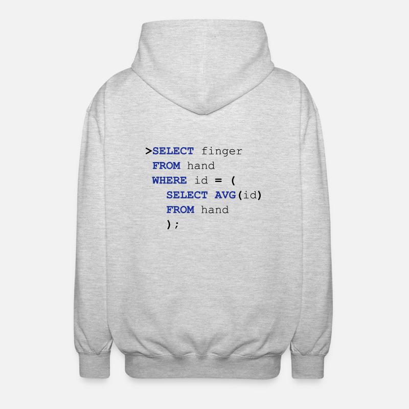 SQL finger - Unisex Kapuzenjacke - Hellgrau meliert