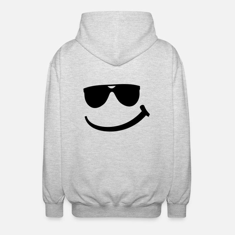 cool_smily_f1 - Unisex Hooded Jacket - light heather grey
