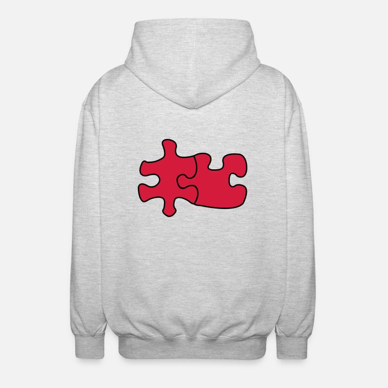 puzzle1 - Unisex Kapuzenjacke - Hellgrau meliert