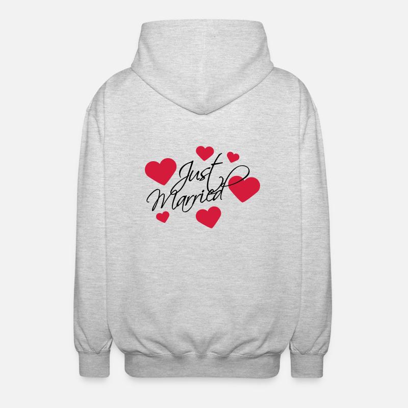 Just Married Logo - Unisex Kapuzenjacke - Hellgrau meliert