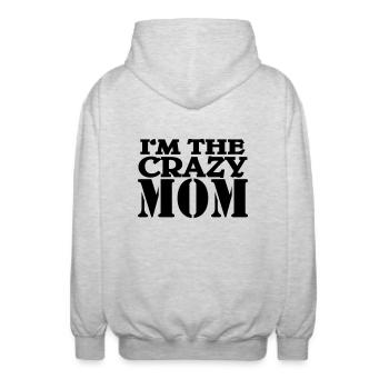 I'm the crazy Mom - Veste à capuche unisexe - gris clair chiné - Dos - AI Model Male 185 light (185cm)