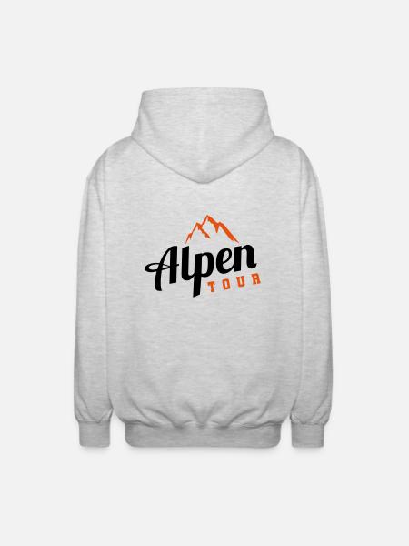 alpen tour design - Unisex Kapuzenjacke - Hellgrau meliert