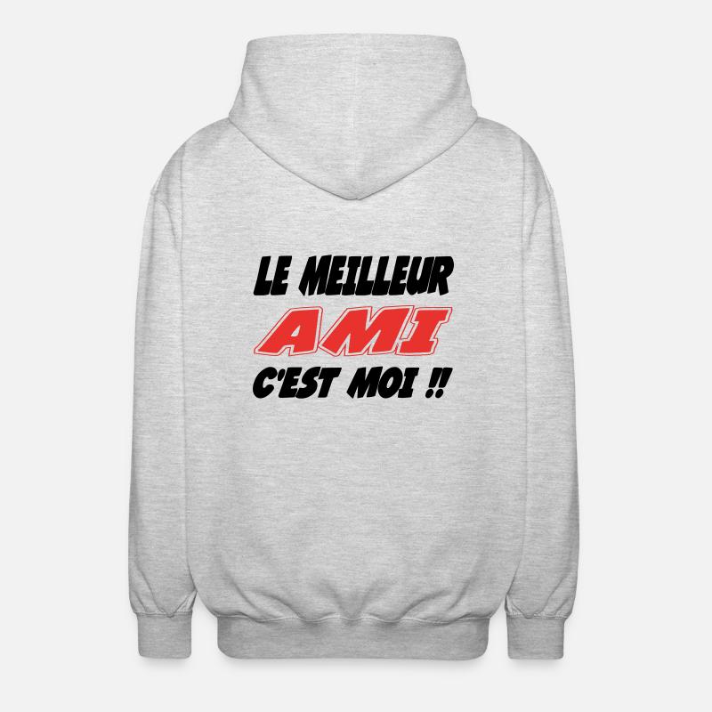 Der beste FREUND bin ich!! - Unisex Kapuzenjacke - Hellgrau meliert