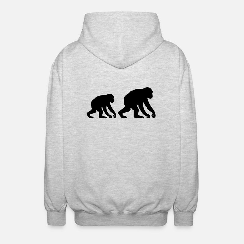 Singes - Veste à capuche unisexe - gris clair chiné