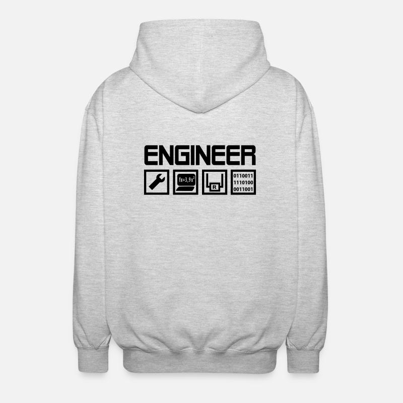 Engineer - Symbols - Unisex Hooded Jacket - light heather grey